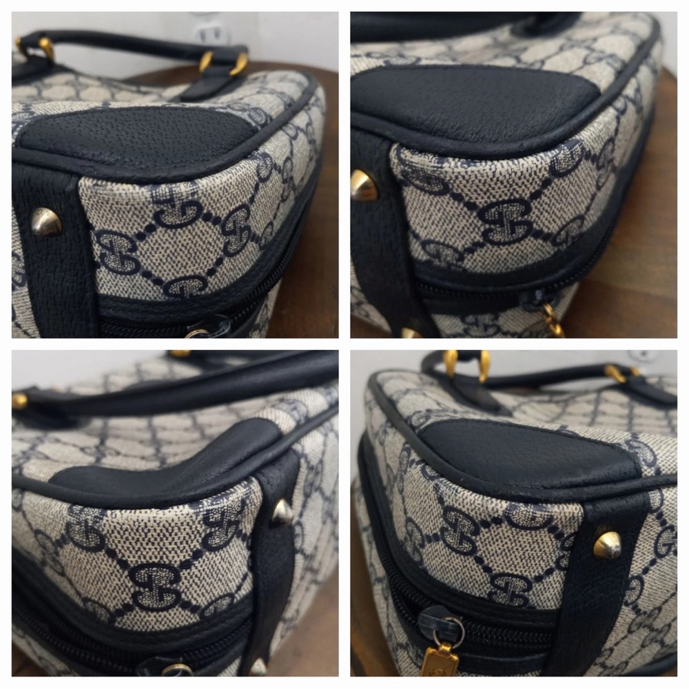 Gucci authentic Navy GG VintageTop-Handle Satchel - Picture 3 of 9